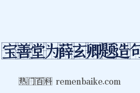 宝善堂为薛玄卿题造句是什么意思的图片